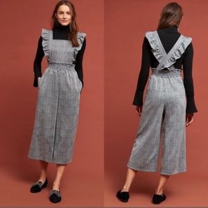 Anthropologie London Rose Gingham Midi Romper XS